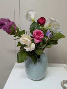 薔薇3種とカラー・アジサイとケイトウ